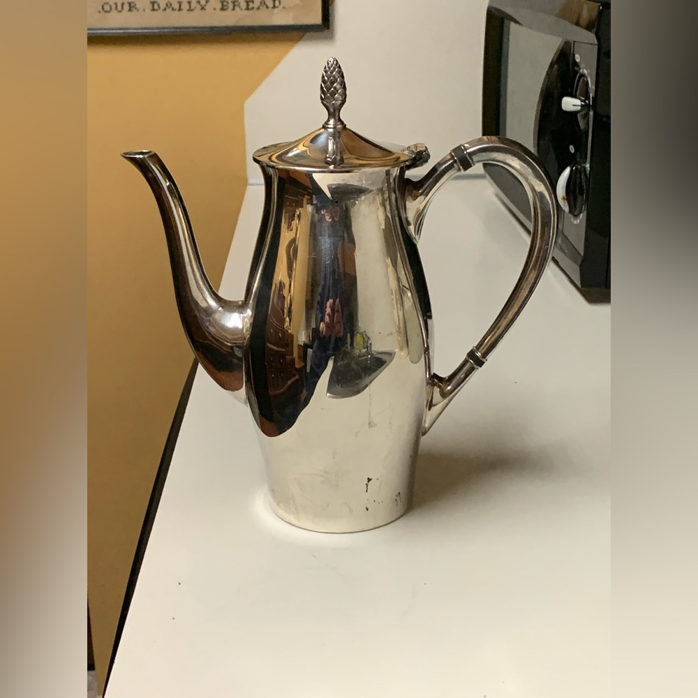 Mid Century Vintage Gorham Silver Paul Revere Pineapple Finial Coffee Pot Carafe